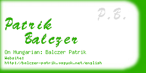 patrik balczer business card